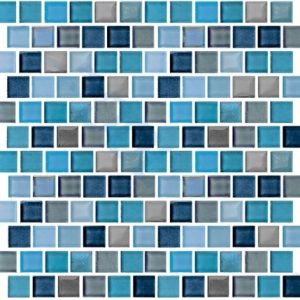 9730-5AT 1X1 JULES 15SQF/CS, GLASS TILE RUSTIC BLUE