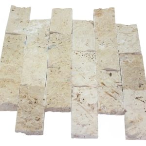250-016 2X4 IVORY 6SQF/CS, SPLIT FACE TRAVERTNE MOSAIC